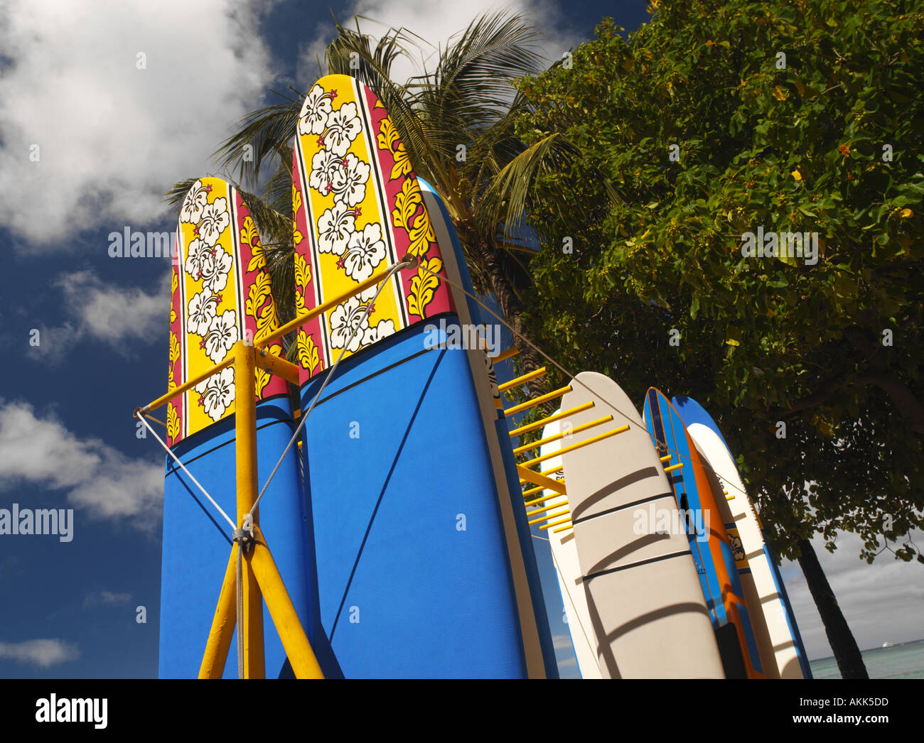 Surfboard Rack Waikiki Beach High Resolution Stock Photography and ...