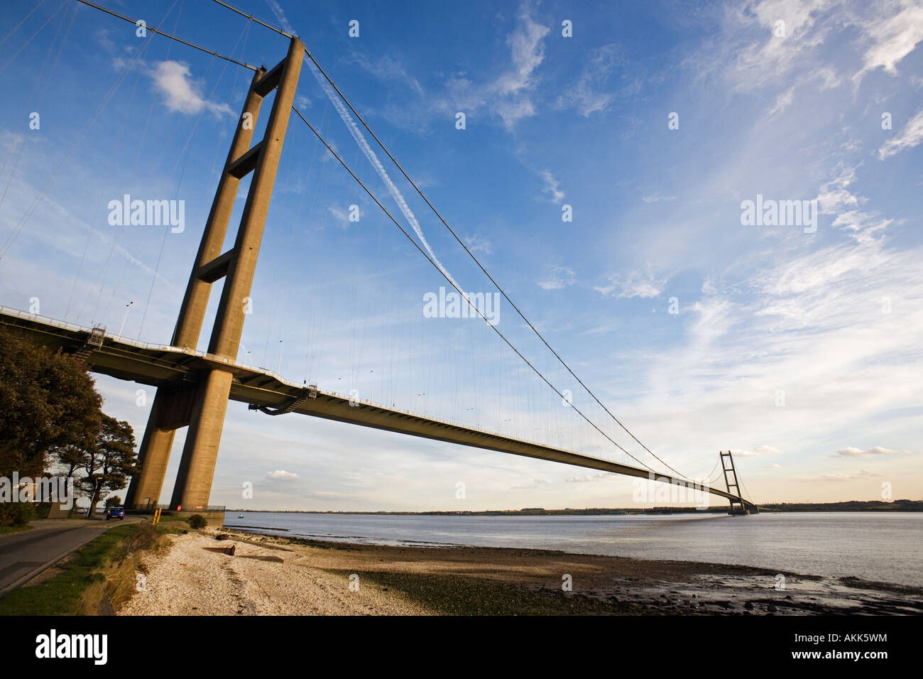 Humber Bridge, joining East Yorkshire with North Humberside Stock Photo