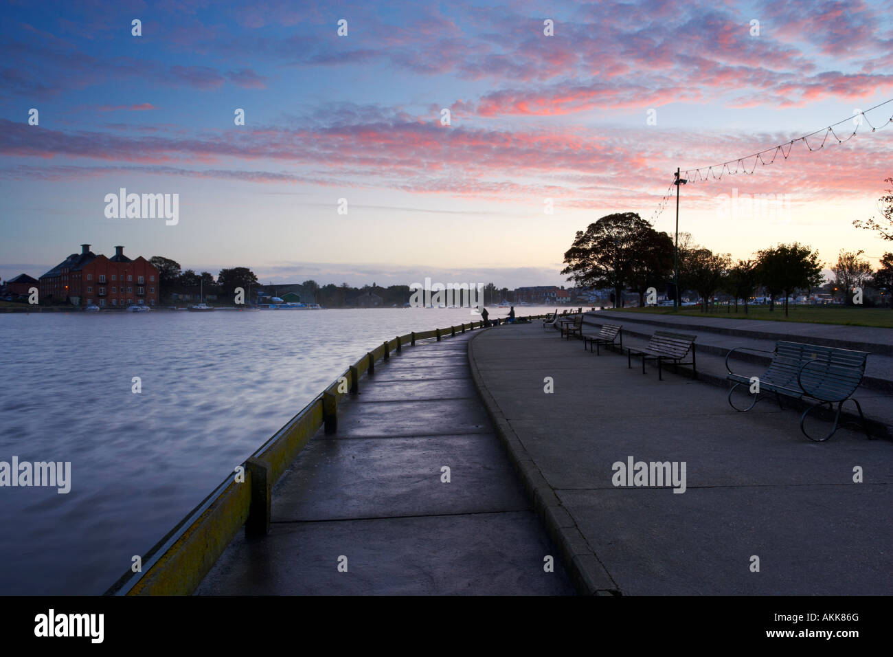 Oulton Broad on a cold autumn morning Stock Photo