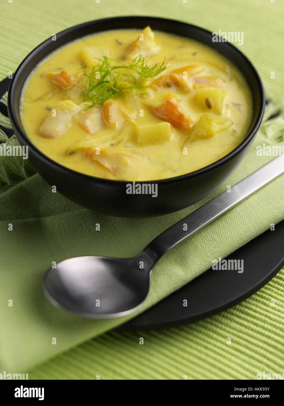 A bowl of haddock chowder editorial food Stock Photo Alamy