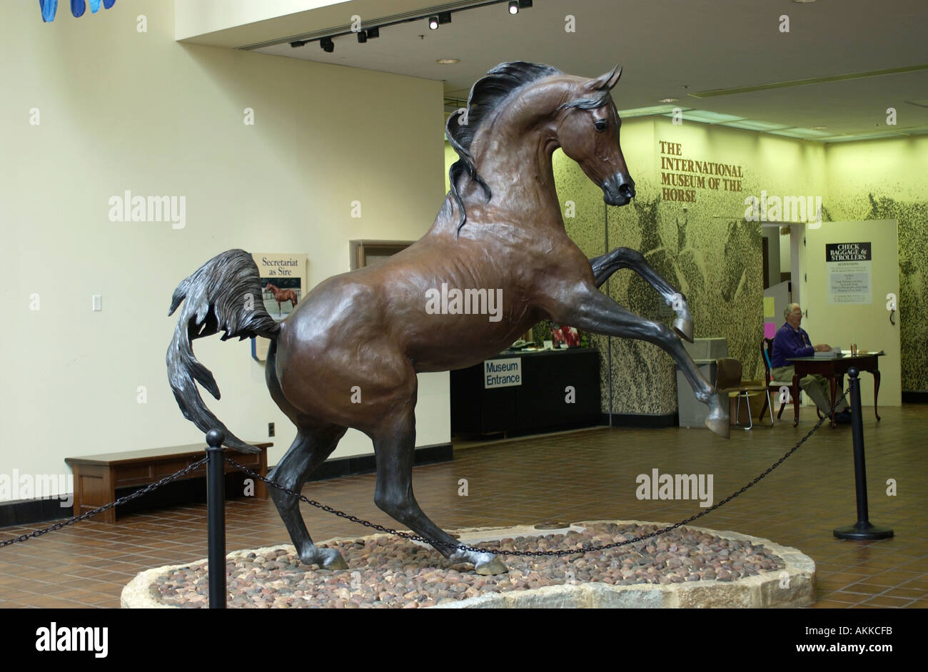 Statue of famous horse at the Kentucky Horse Center in Lexington KY USA