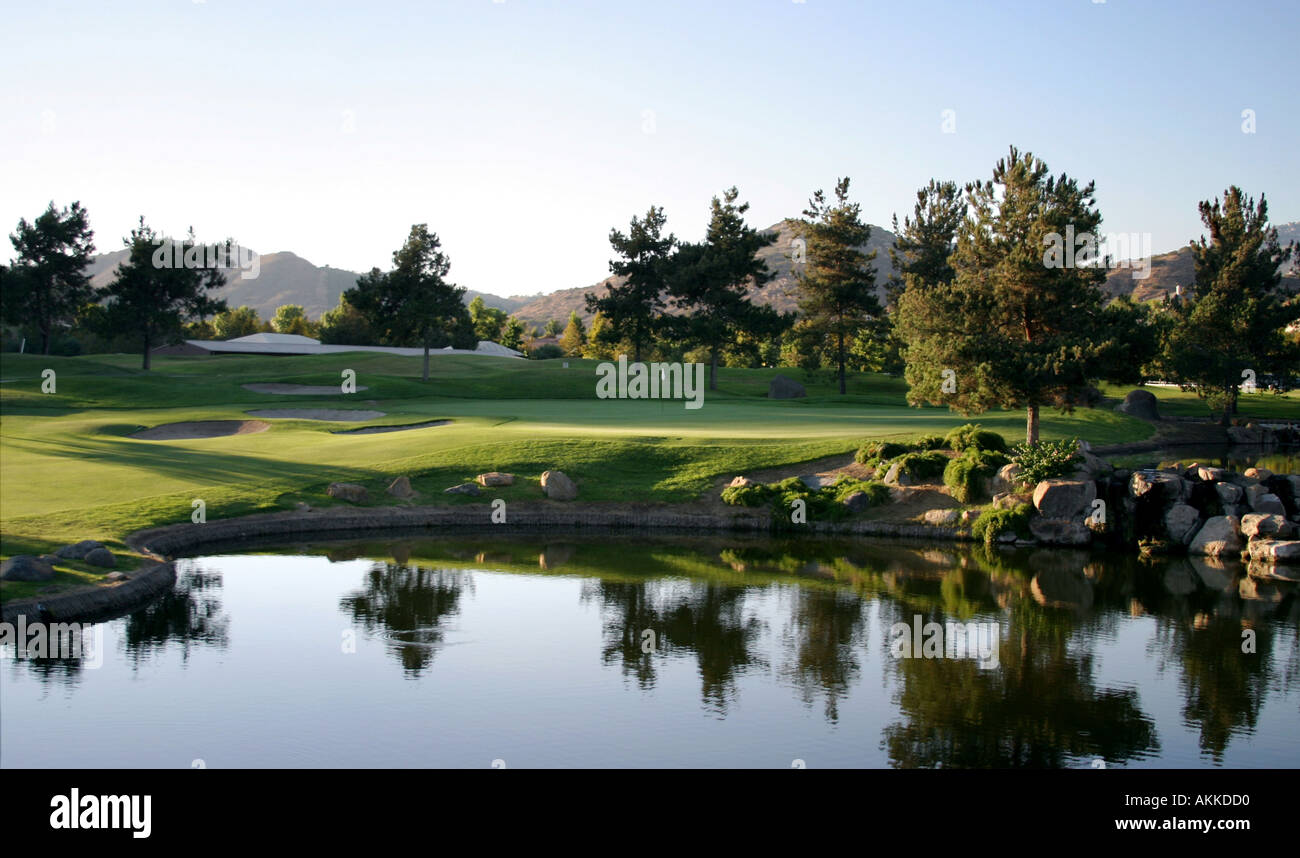 Golf hole at Eagle Crest Golf Club California Stock Photo