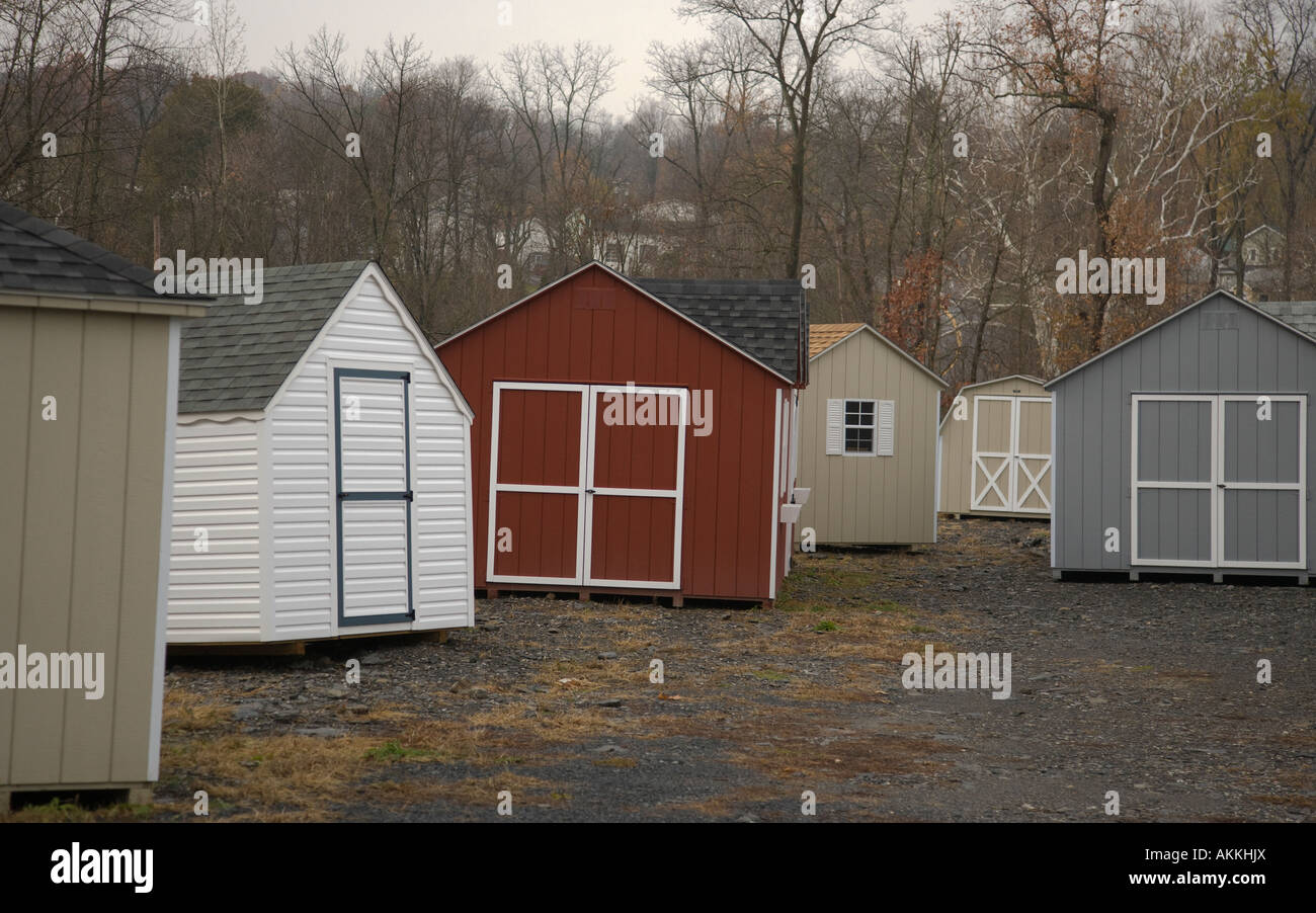 Different sheds on display Stock Photo - Alamy