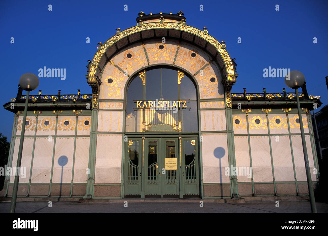 Austria, Vienna, Karlsplatz metro station, Otto Wagner's pavilion, Art