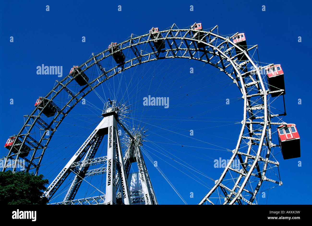 Austria, Vienna, Riesenrad the Giant Ferris Wheel in Prater amusement ...