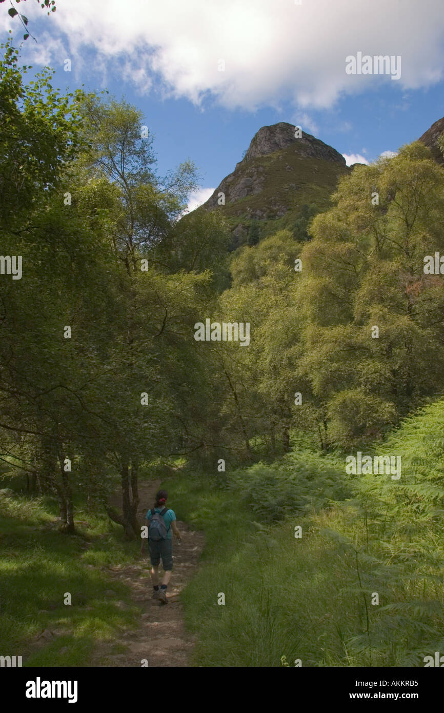 Walking up Ben Aan in Scotland Stock Photo