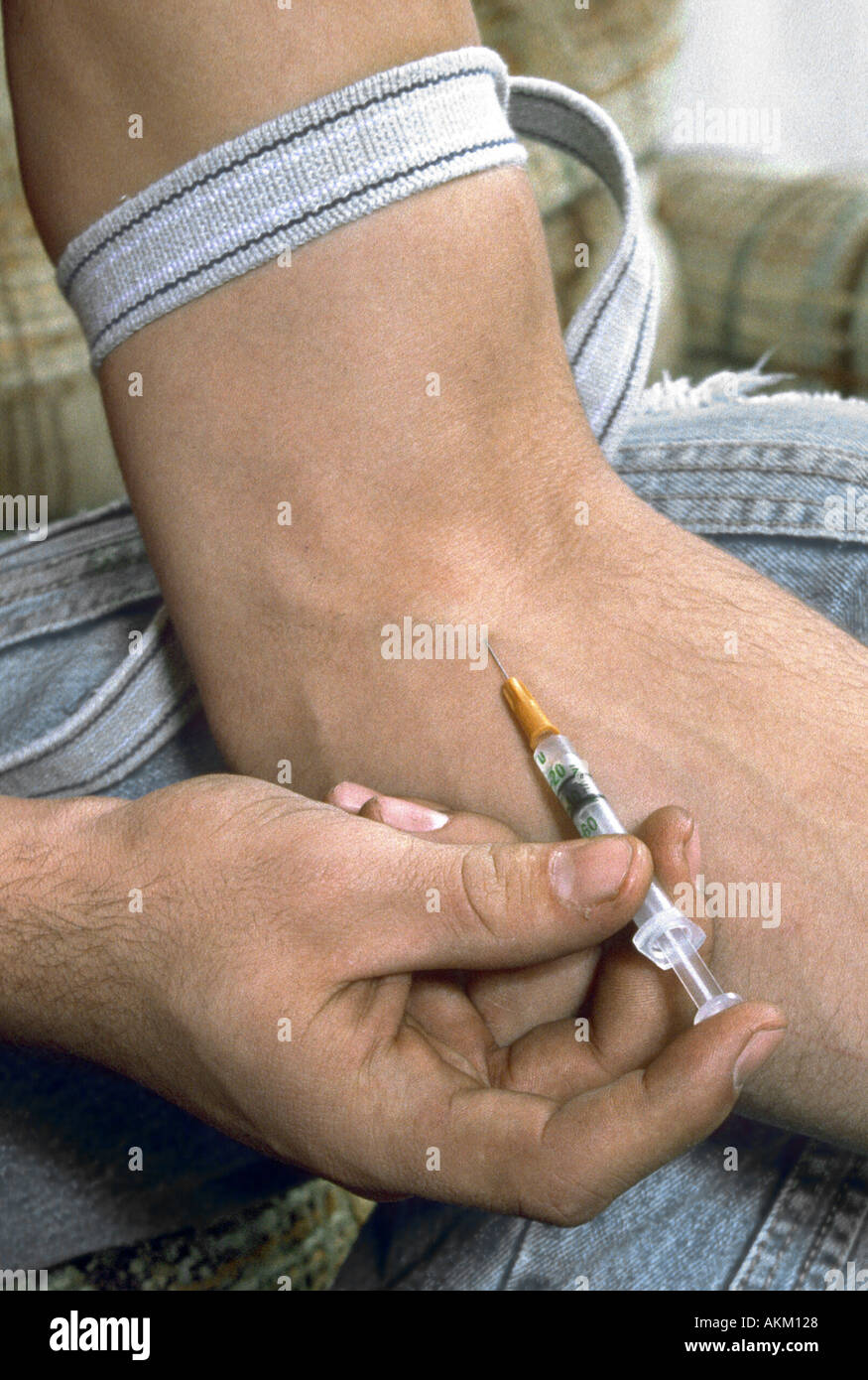 Teens use drugs including cocaine and heroin Stock Photo