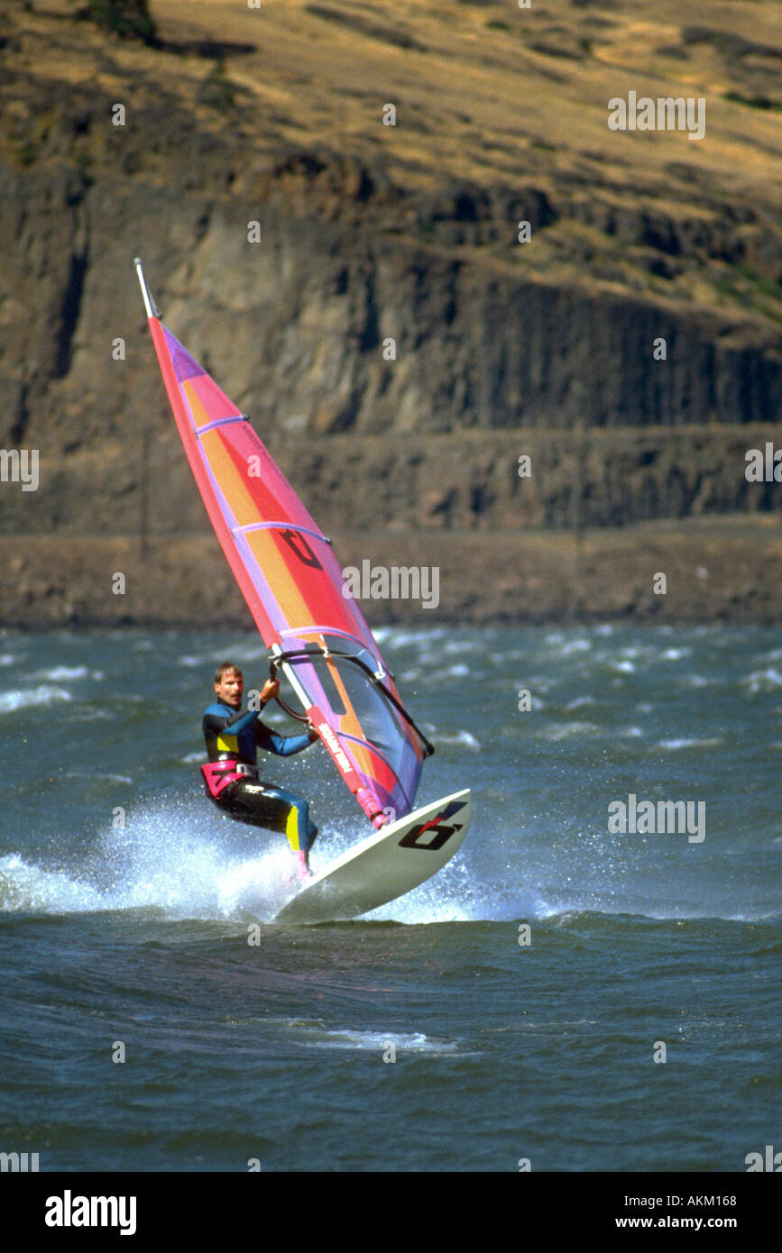 World class sail boarding in the Colombia River Hood River Oregon