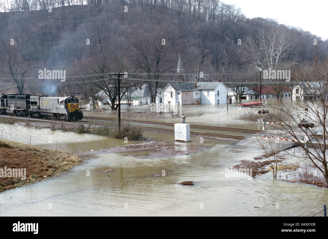 Water flooding takes a terrible toll in Lebanon Kentucky Stock Photo