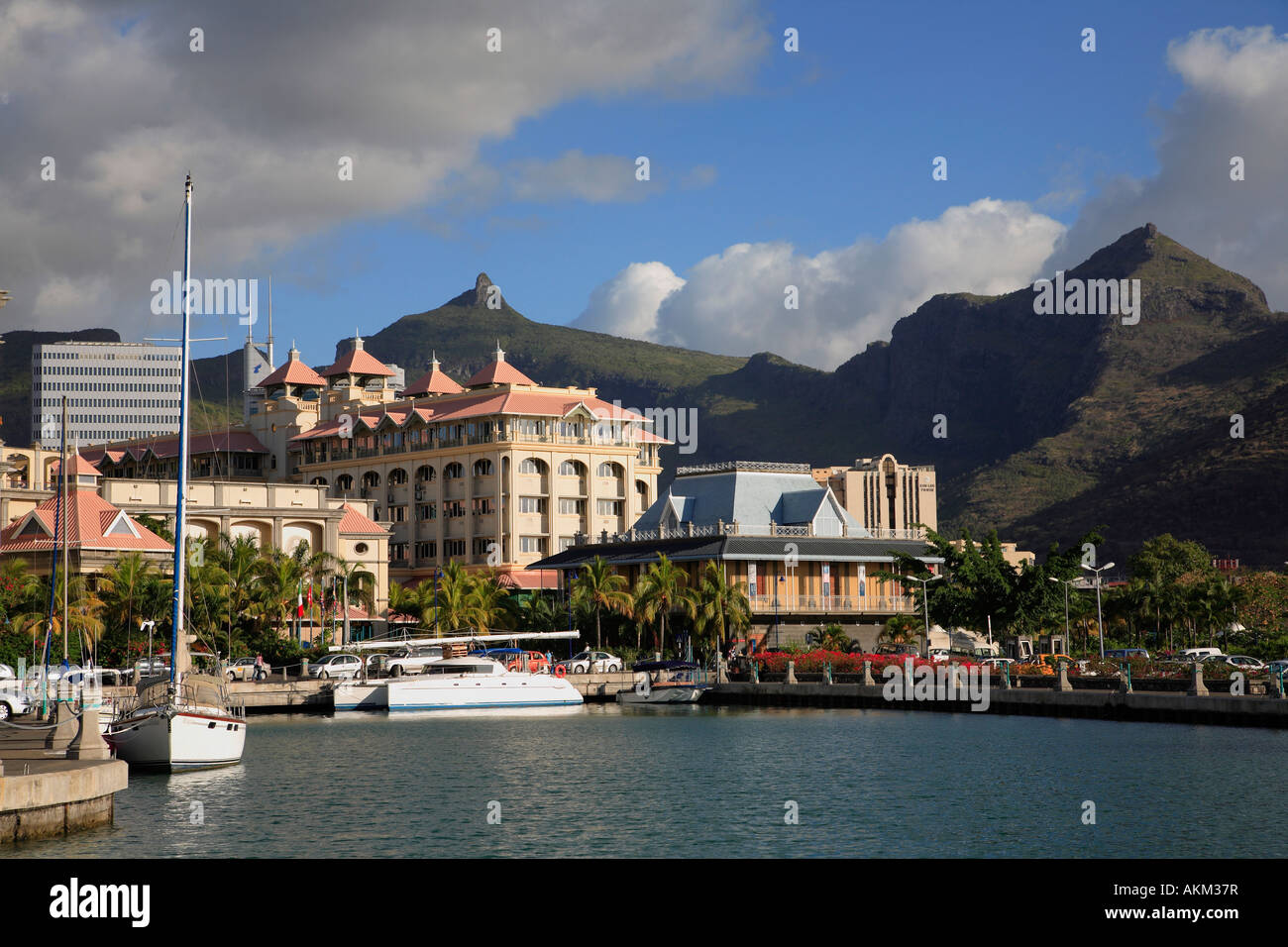 Mauritius Port Louis Le Caudan Waterfront harbour Stock Photo - Alamy