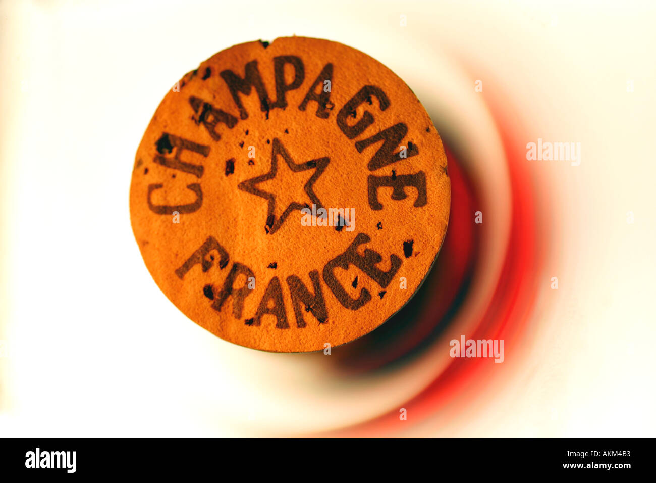 Champagne cork macro close up close up on lightbox Stock Photo Alamy