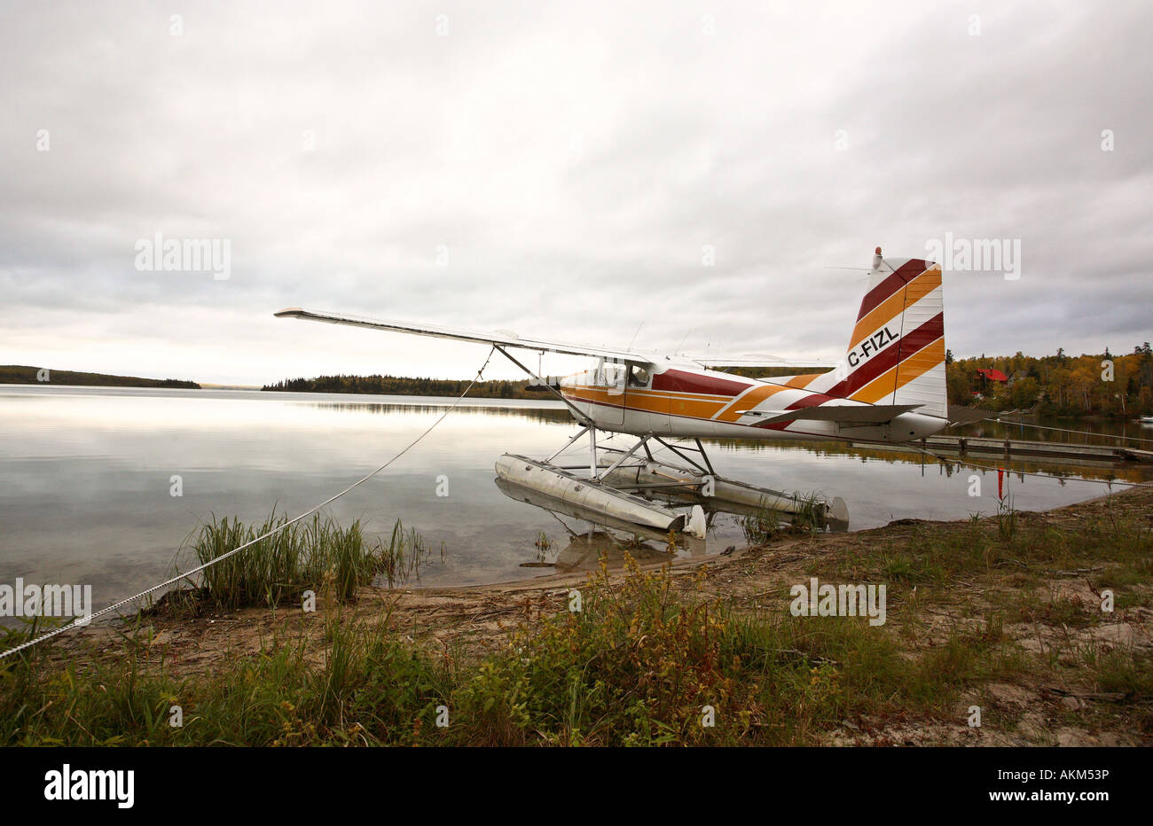 Float plane on a Saskatchewan lake Stock Photo - Alamy
