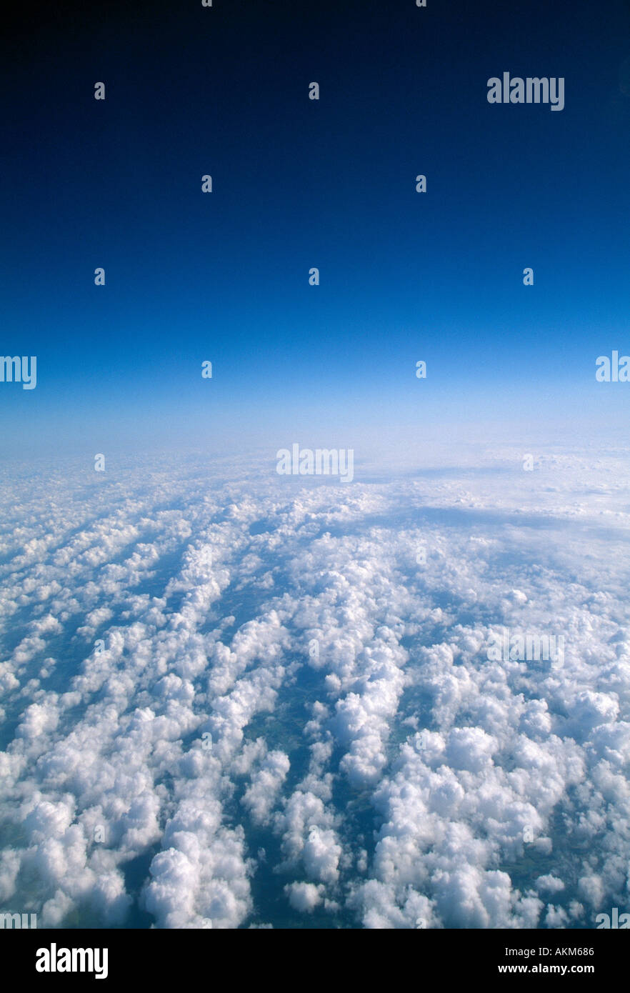 AK aerial clouds over northwest US British Columbia southeast Alaska flight Stock Photo