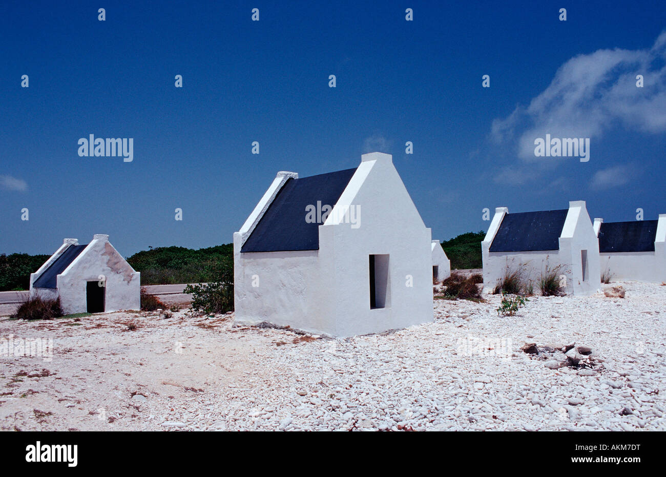 Slave huts White Slave Netherlands Antilles Bonaire Bonaire Stock Photo