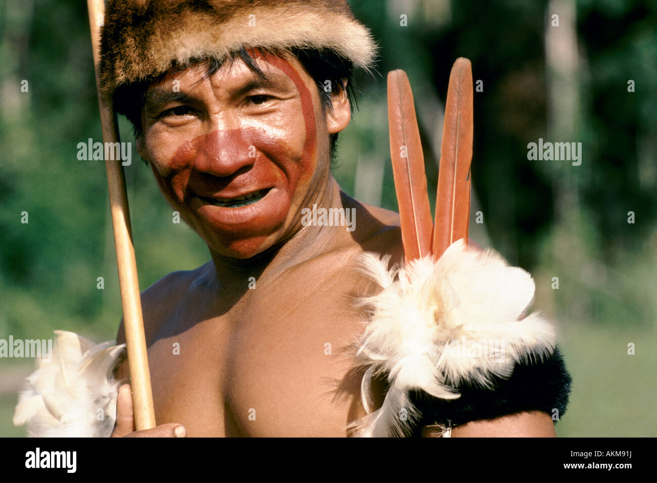 Yanomami indian man, Venezuela Stock Photo