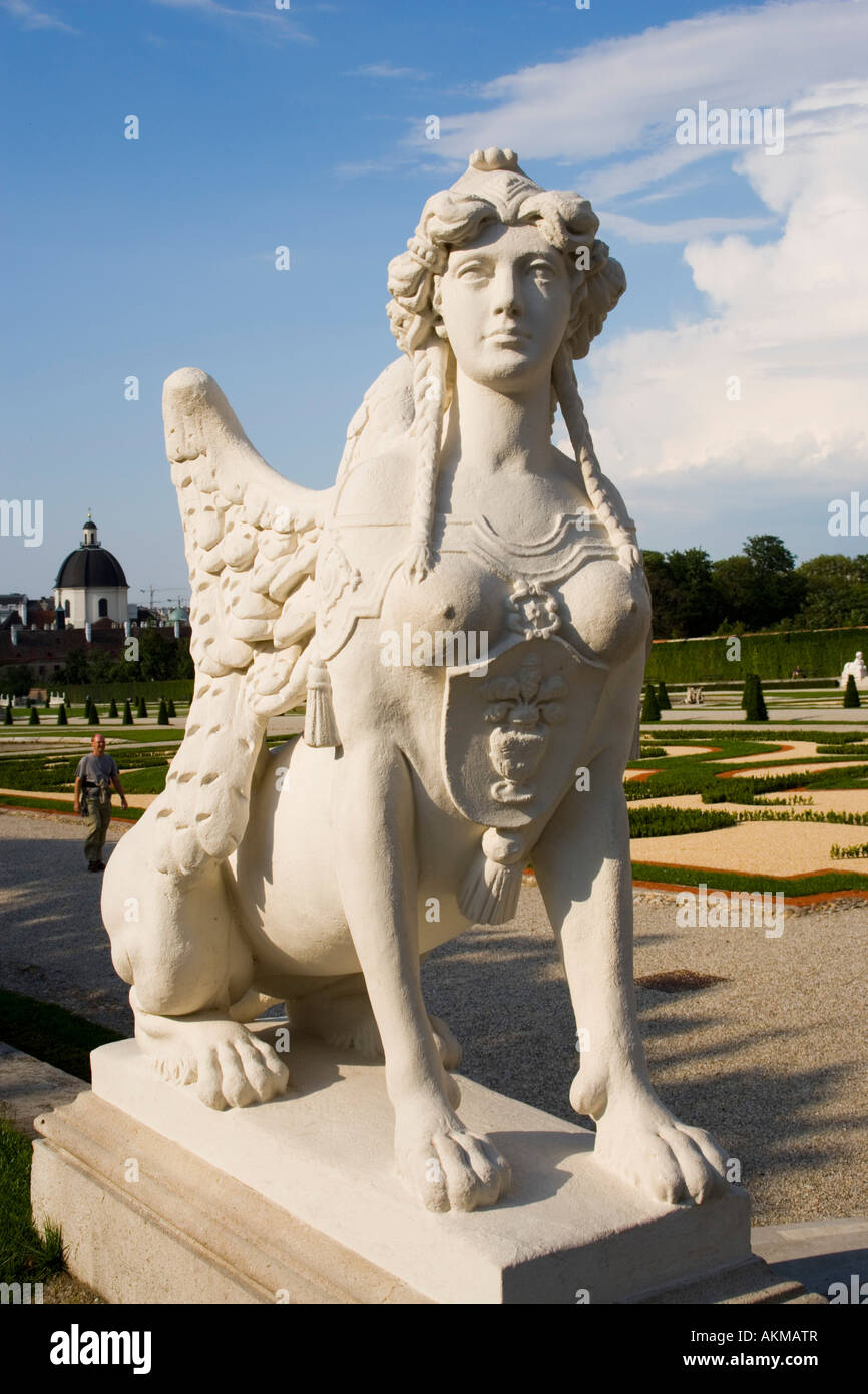 Sphynx statue of Schloss Belvedere Vienna Austria Stock Photo