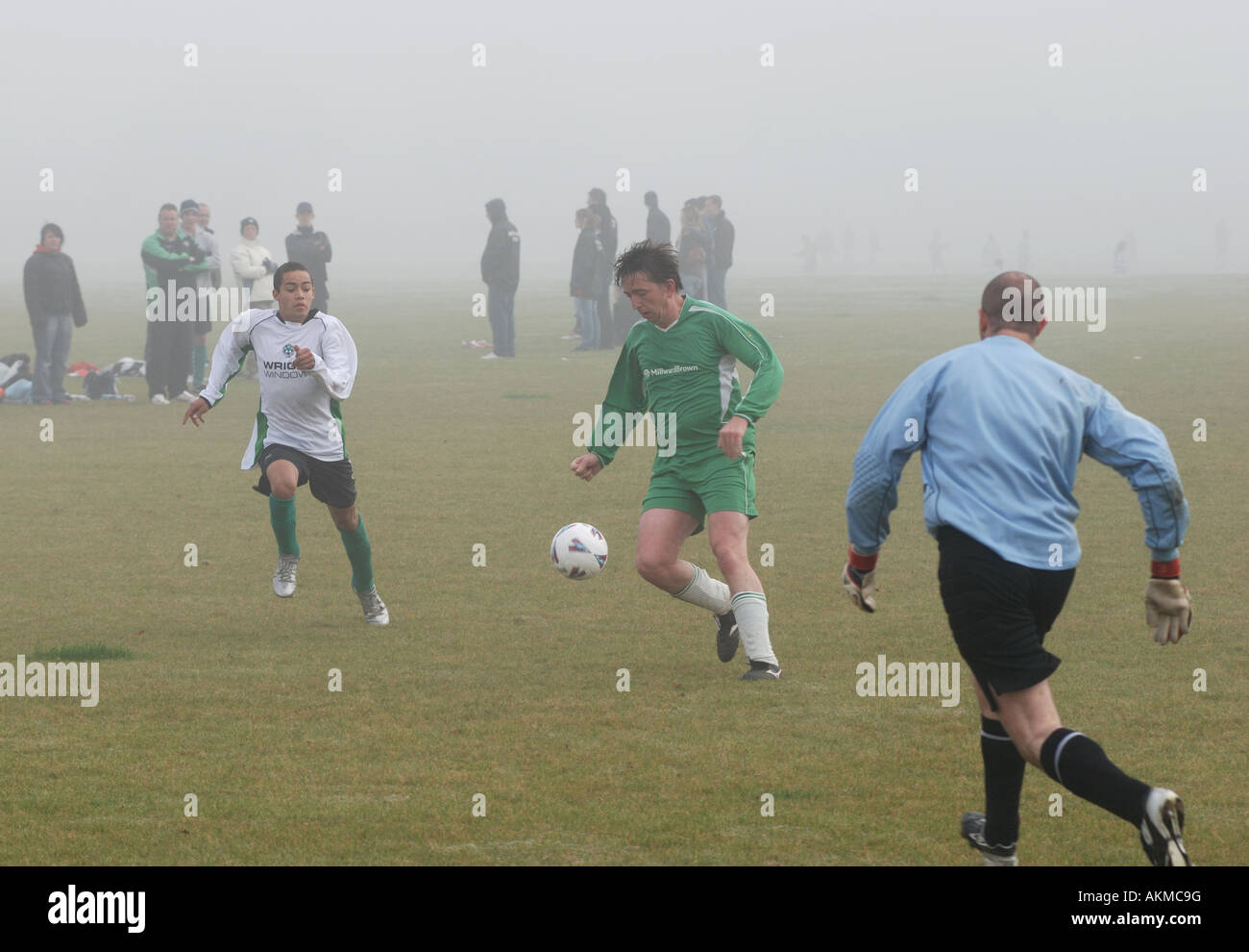 Sunday League football at Harbury Lane, Leamington Spa, England, UK