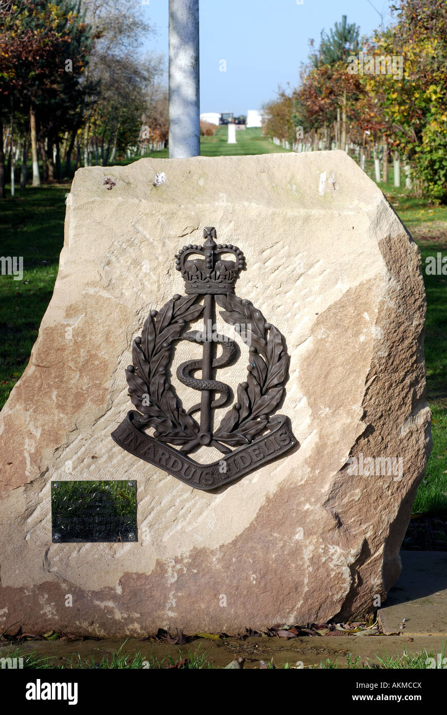 Royal Army Medical Corps Memorial at National Memorial Arboretum, Staffordshire, England, UK Stock Photo