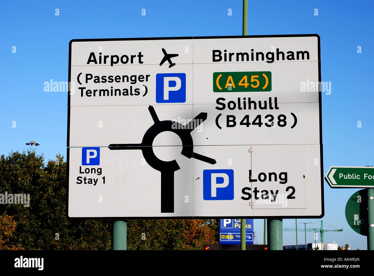 Parking sign, Birmingham International Airport, England, UK Stock Photo