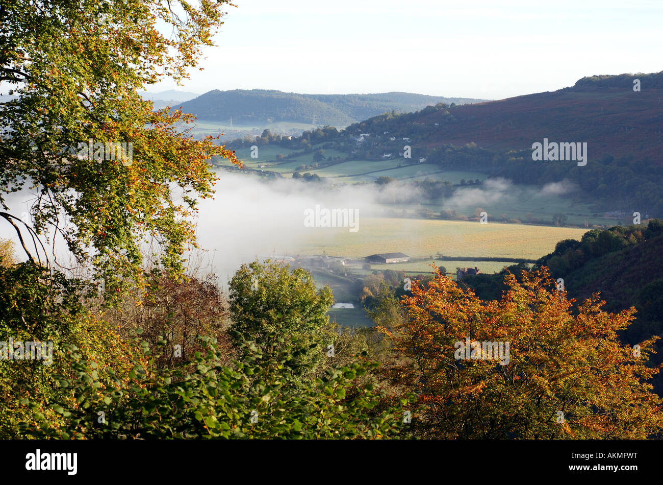 Wye Valley in autumn near Symonds Yat seen from The Doward ...