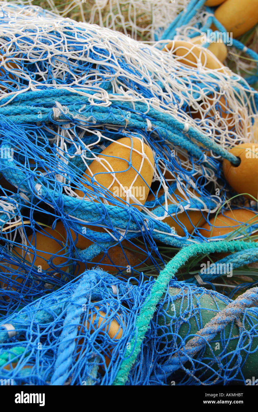 Fishing Nets and Buoys Stock Photo