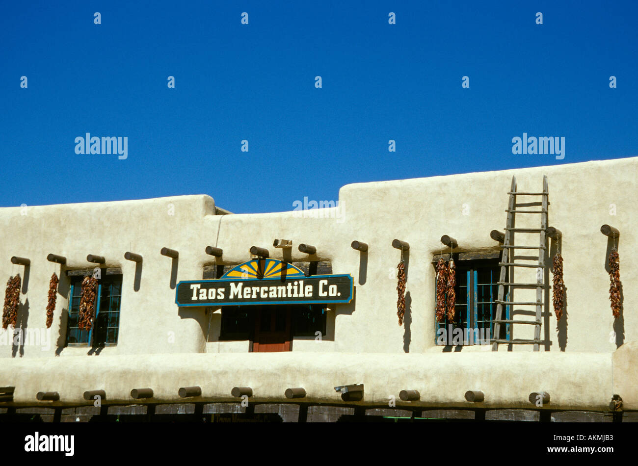 Well known famous Taos Mercantile Co building on the Main Square Town