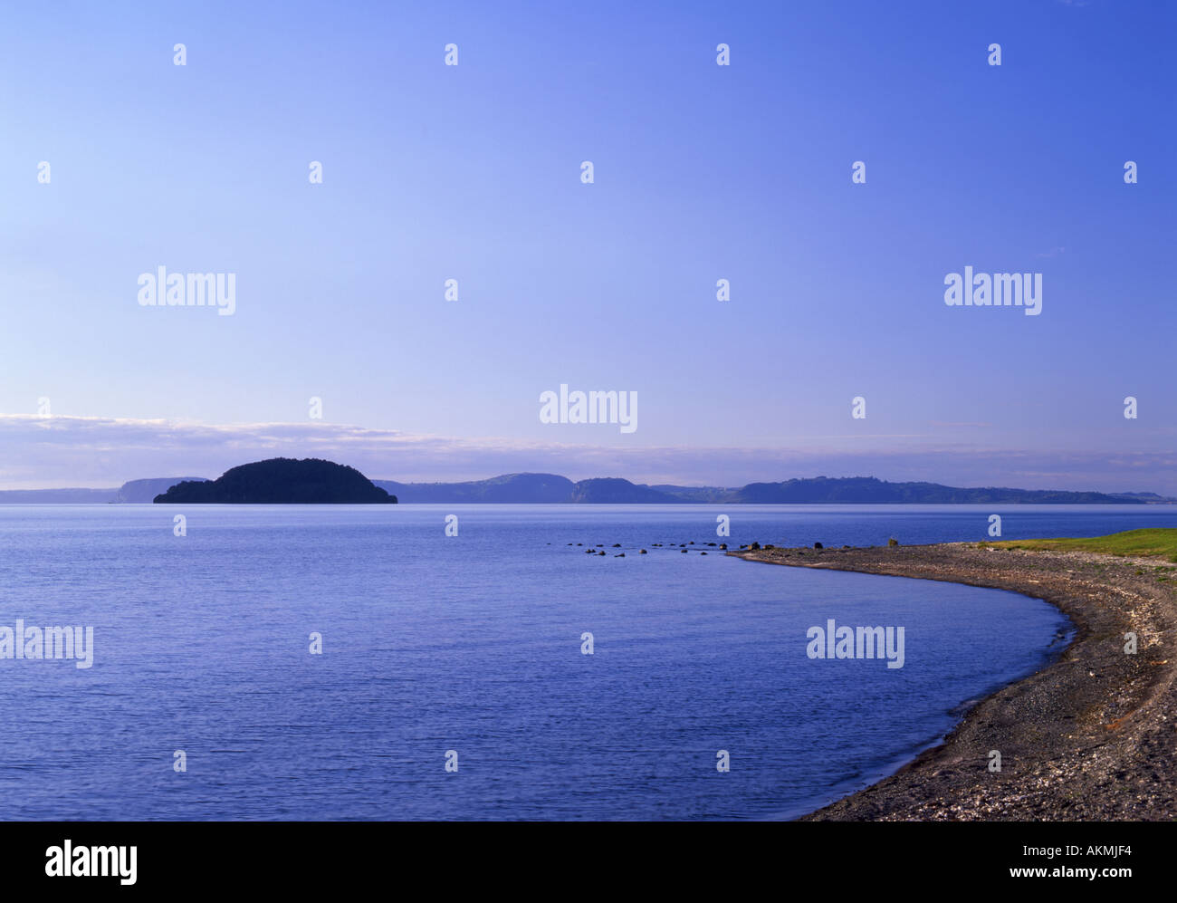 Shore of Lake Taupo North Island New Zealand Stock Photo
