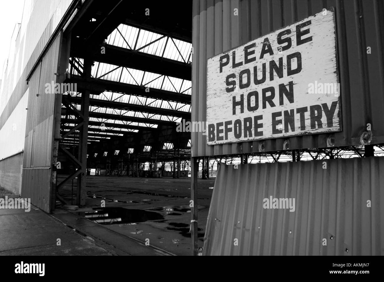 abandoned factory buildings in Belfast shipyard, Belfast, Northern Ireland Stock Photo