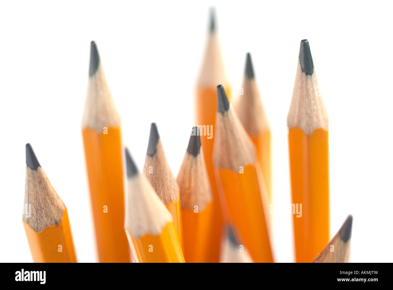 An upright collection of sharpened yellow "lead pencils Stock Photo Alamy