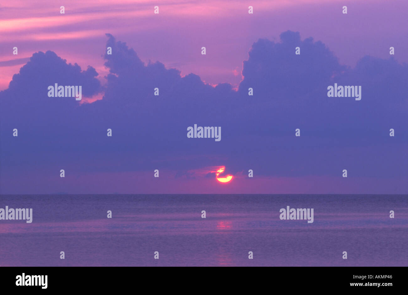 Purple sunset over sea on hi-res stock photography and images - Alamy