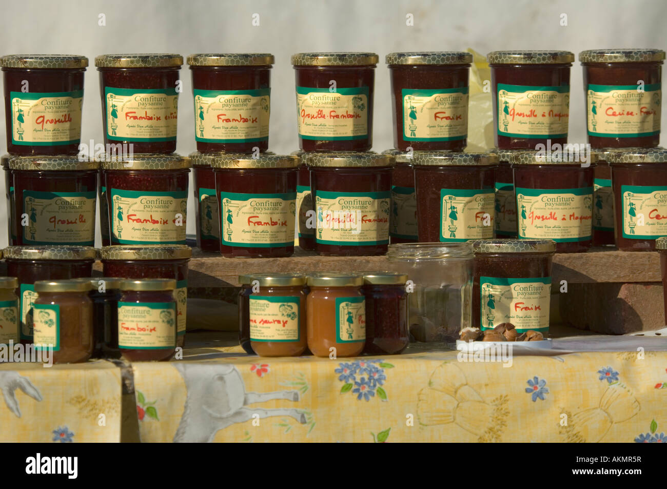 Jam Jars Market Normandy France Stock Photo Alamy