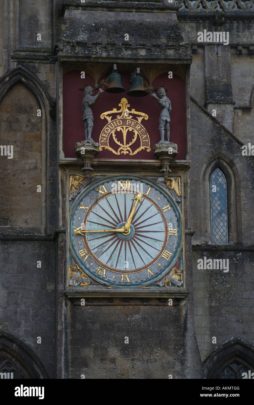 Wells Cathedral Clock Stock Photo