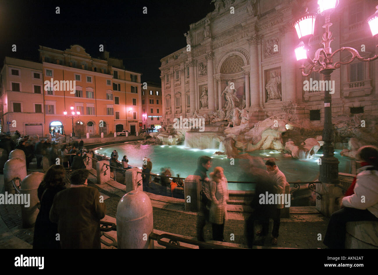 The Trevi Fountain and Poli Palace, Rome, Italy Stock Photo