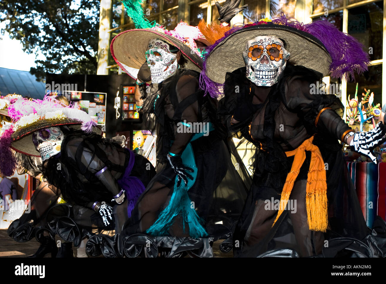 Dancers at San Antonio Texas Day of the Dead Dia de los Muertos