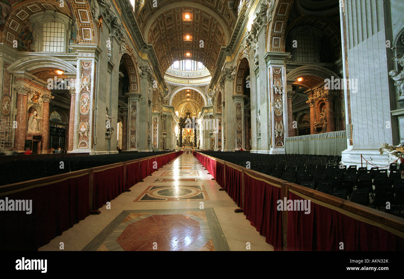 Interior of the Basilica of Saint Peter, Vatican City Stock Photo