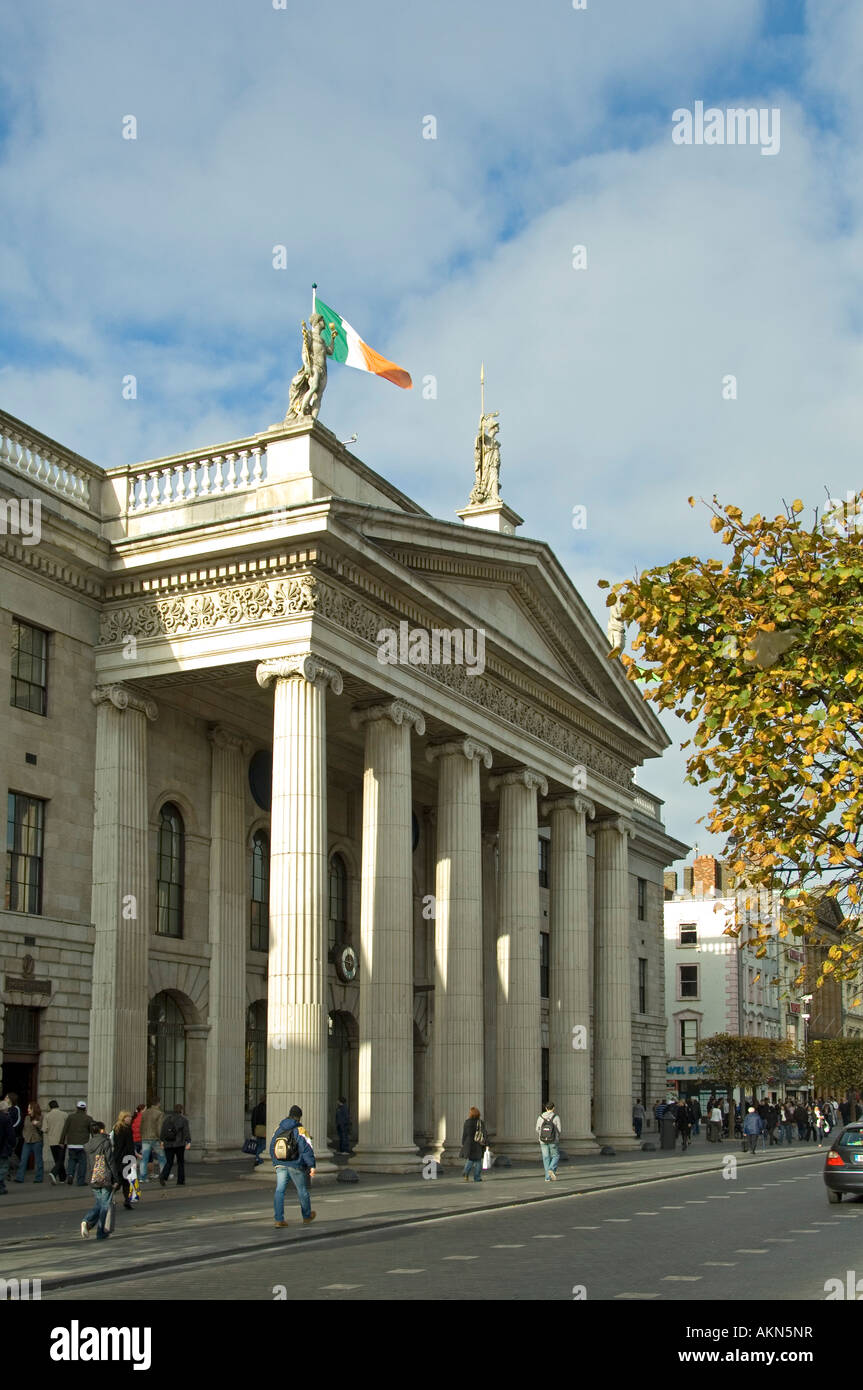 The portico of the GPO General Post Office on O Connell St Dublin Ireland Stock Photo