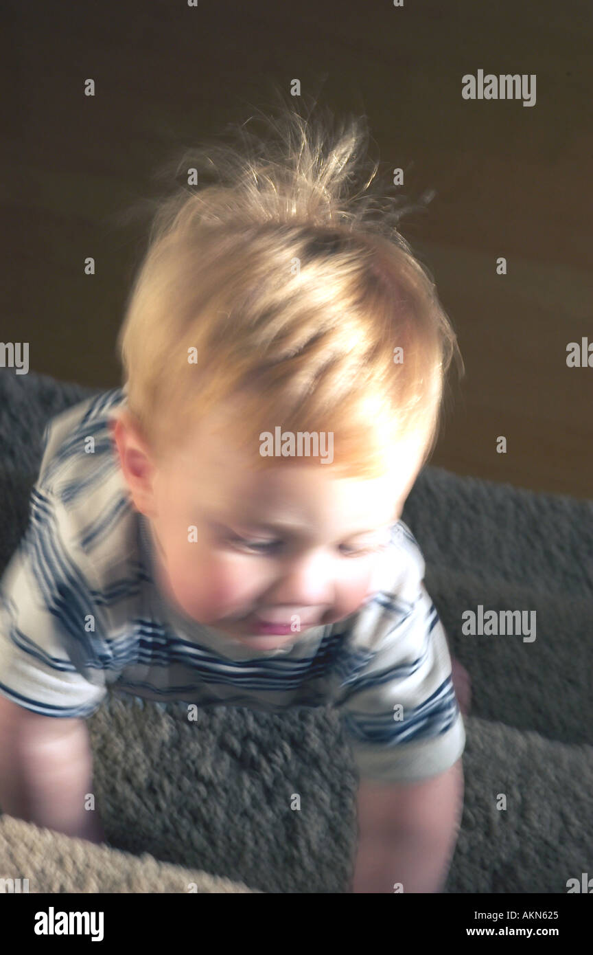 baby climbing stairs Stock Photo Alamy