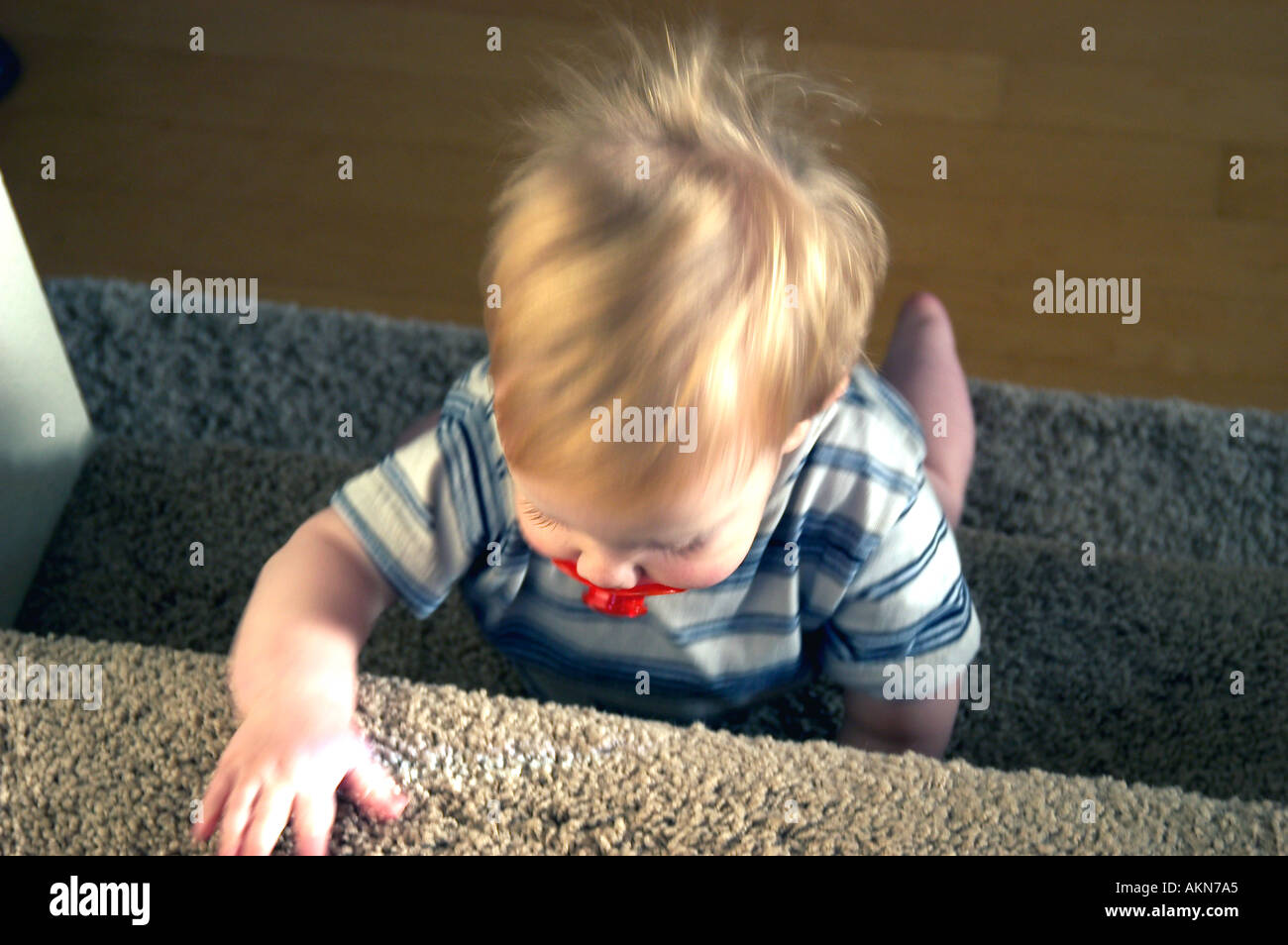 baby climbing stairs Stock Photo Alamy