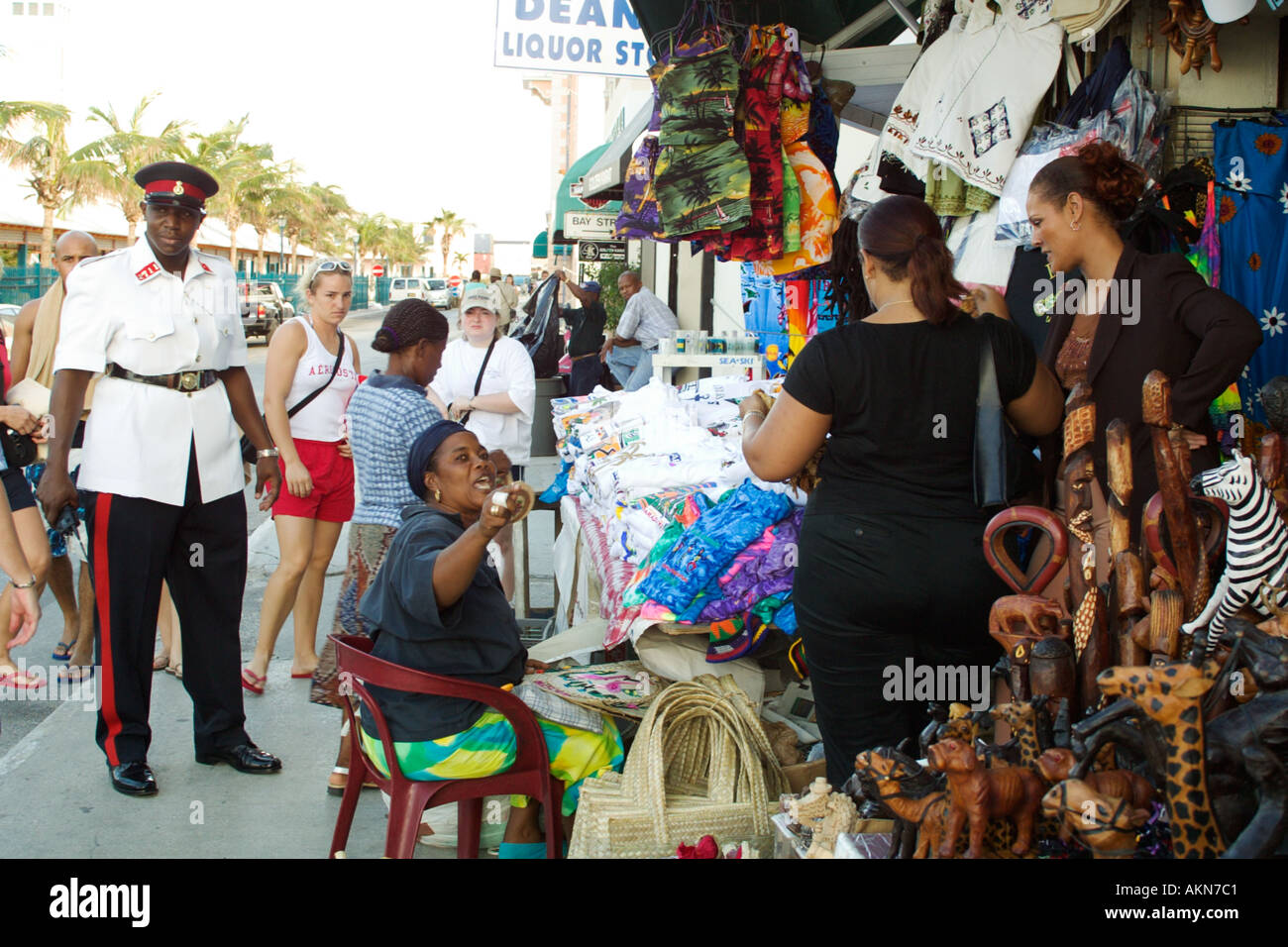Tourist shop in Nassau Bahamas selling t shirts and tourist items on