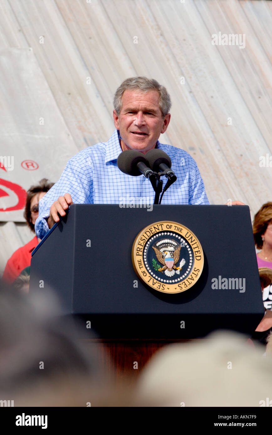 President George Bush during presidential re election rally at The Villages in central Florida Stock Photo