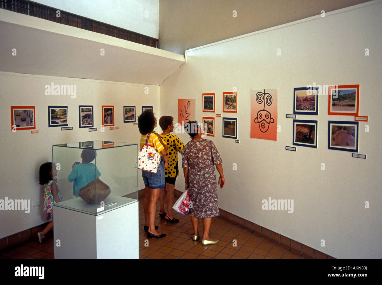 Puerto Ricans, Puerto Rican family, tourists, visitors, visiting, Tibes Indigenous Ceremonial Center, near Ponce, Puerto Rico, West Indies Stock Photo