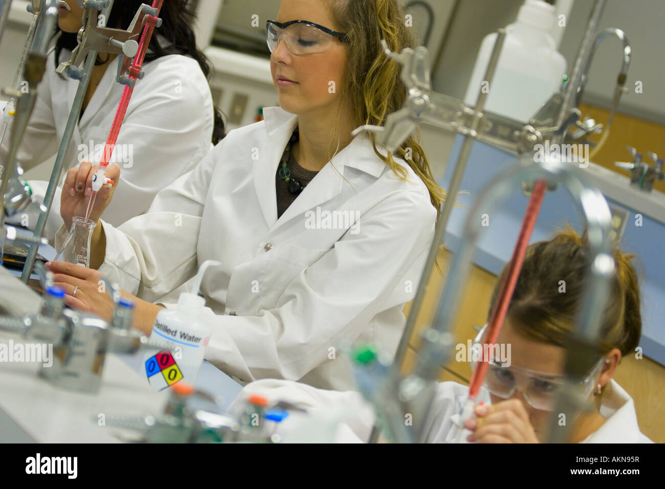 Woman in science lab Stock Photo