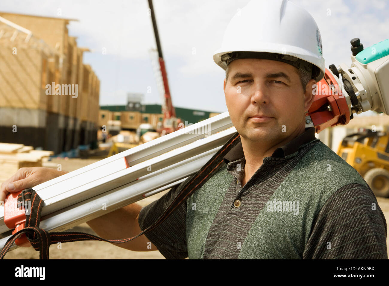 A surveyor at a construction site Stock Photo Alamy