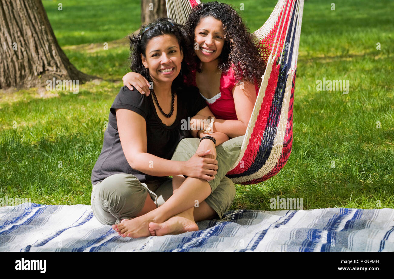 Two women at the park Stock Photo - Alamy