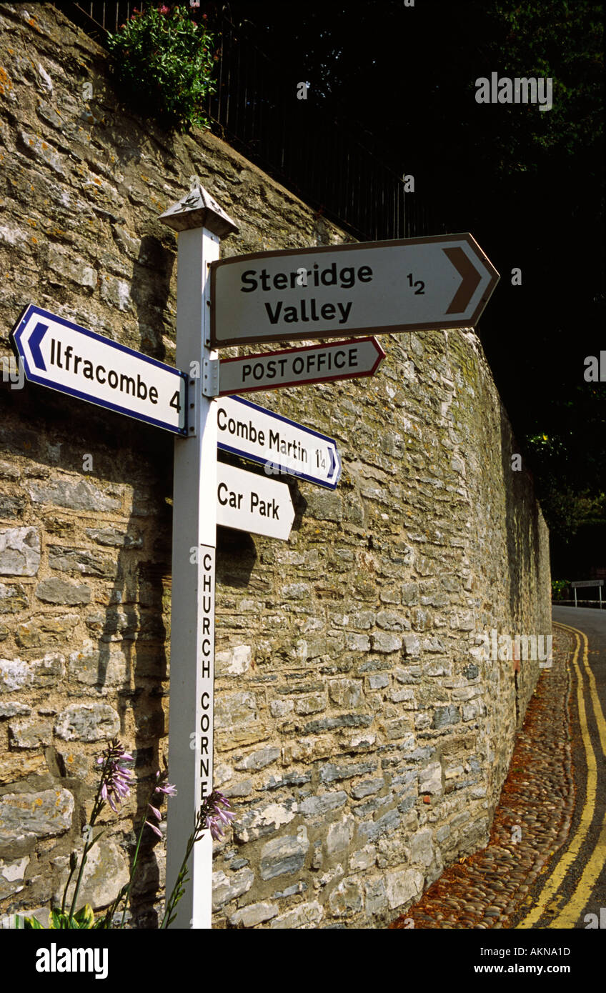 Roadside sign in the Sterridge Valley area at Berrynarbor Devon England UK Stock Photo