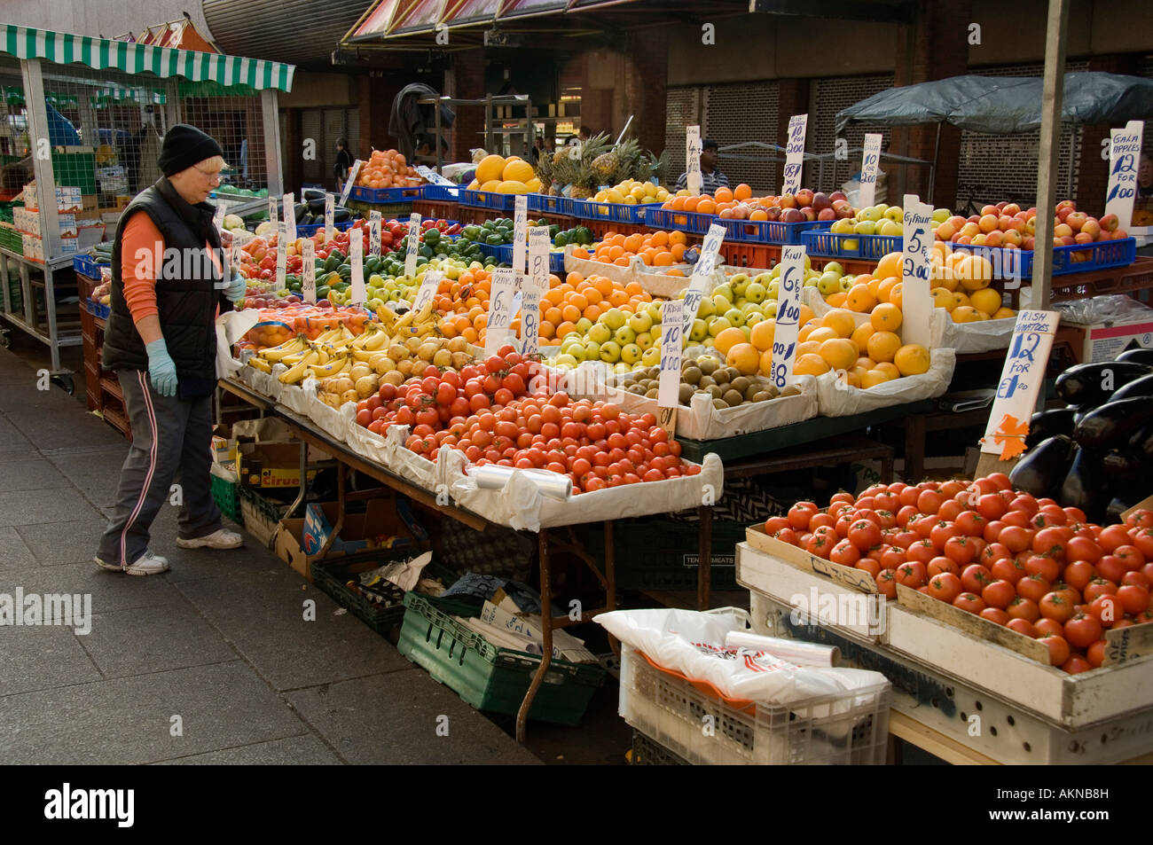 The famous Moore Street fruit and vegetable market in Dublin City centre Ireland Stock Photo Alamy