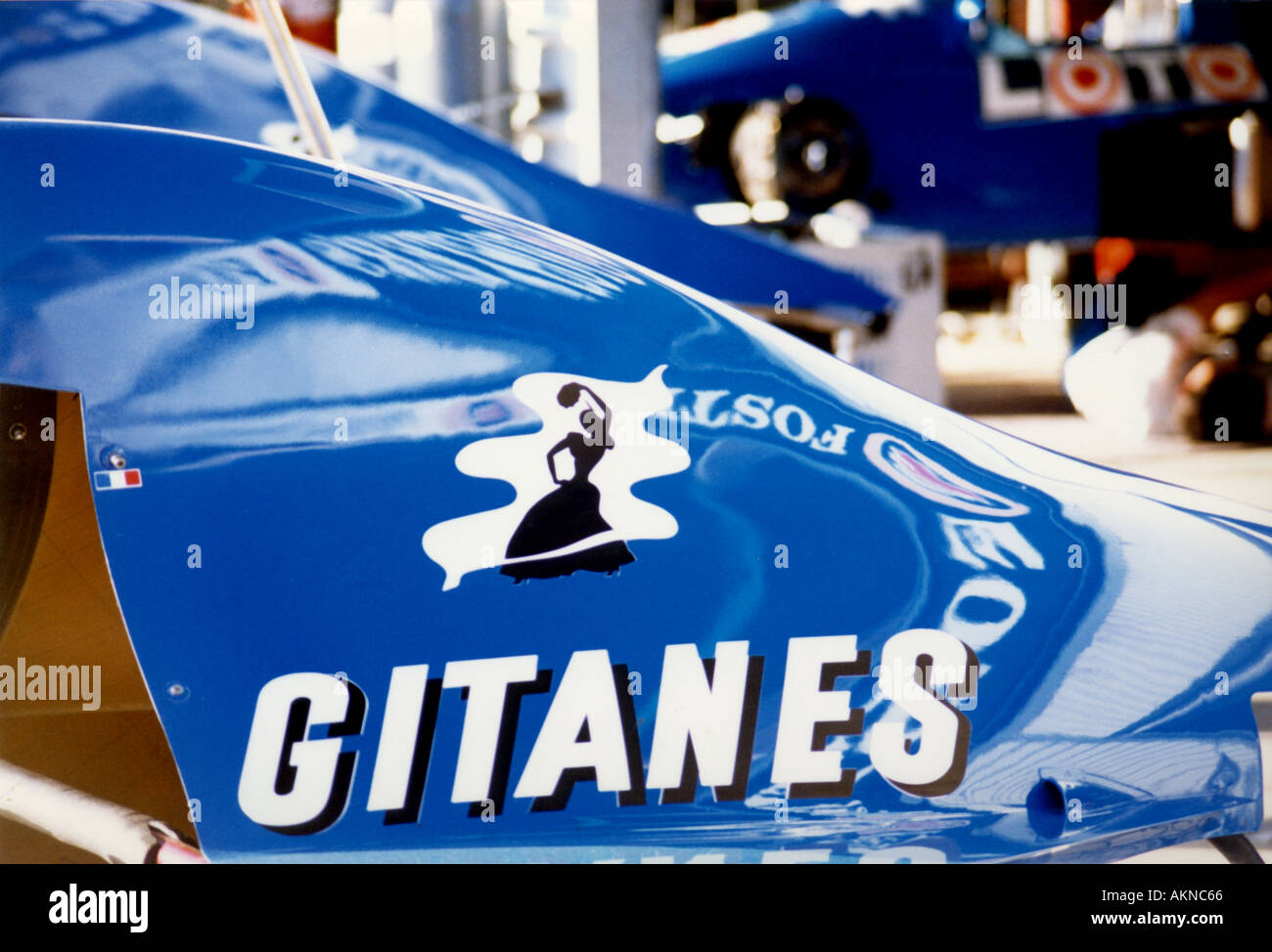 Gitanes Ligier Blue Formula 1 One Stock Photo