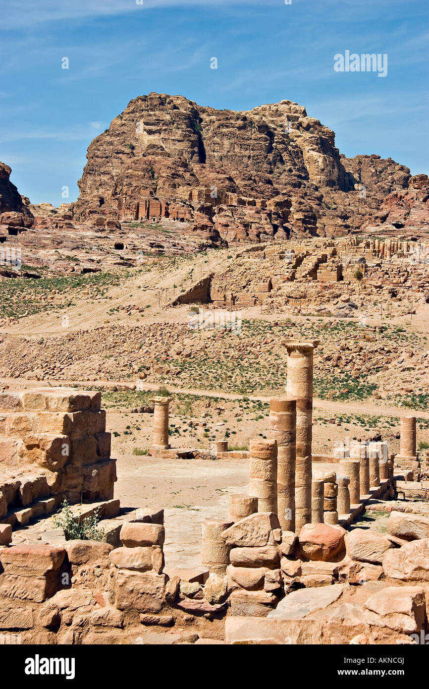Relic of roman temples at Petra Jordany Stock Photo