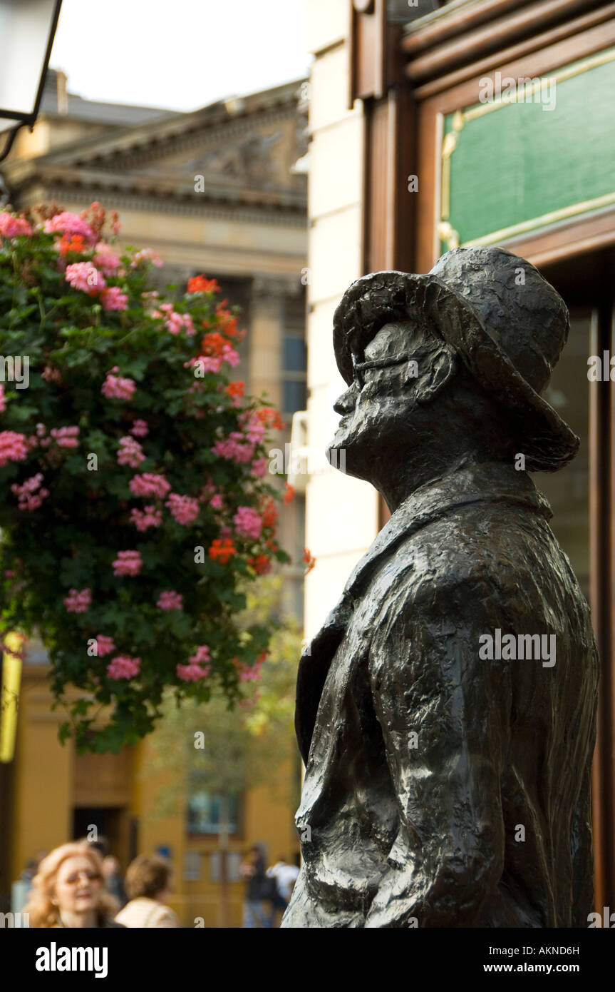 The bronze statue of James Joyce beside the Spire on O Connell Street ...