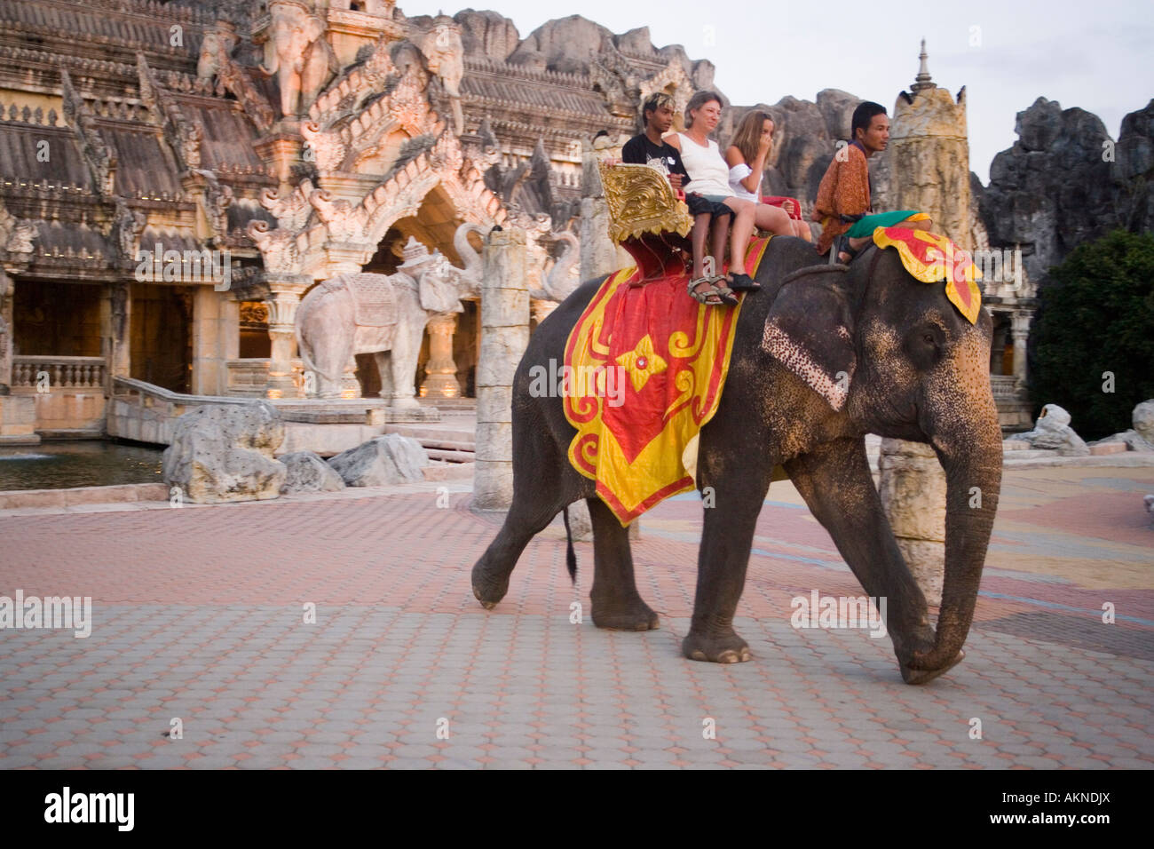 riding on a elephant Palace of the Elephants Phuket Fantasea Cultural